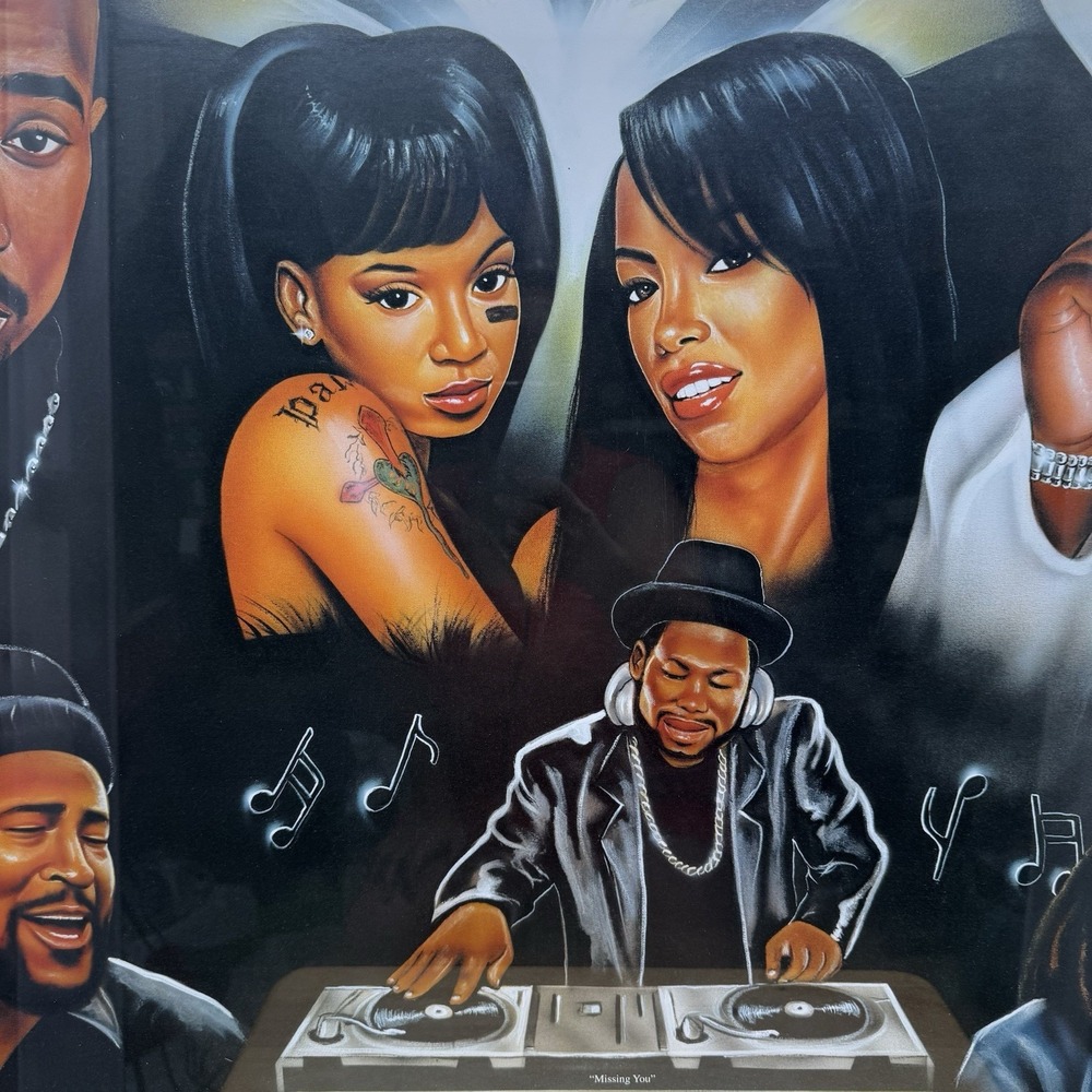 Rare Hip Hop R&B missing you Legends 2pac Bob Marley Aaliyah Left‎ Eye 41"x29" - Picture 4 of 9